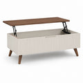 Couchtisch mit hochklappbarer Tischplatte Weiß Walnuss MDF rechteckig 100 x 50 x 45 cm