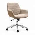 Bürostuhl Drehstuhl Beige Polyester PP abgerundet 62 x 62 x 88-98 cm