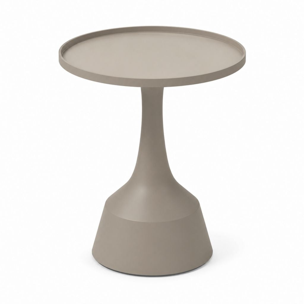 Beistelltisch rund Taupe pulverbeschichteter Stahl Ø 50 cm Höhe 60 cm