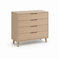 Kommode mit 4 Schubladen Eiche hell Holzwerkstoff rechteckig 80 x 40 x 90 cm