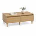 Couchtisch mit 2 Schubladen Eiche Spanplatte rechteckig 100 x 50 x 45 cm