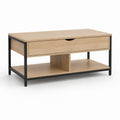 Couchtisch Eichenoptik mit Schublade und Ablage Stahlgestell rechteckig 100 x 55 x 45 cm