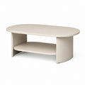 Couchtisch Creme MDF oval mit Ablage 100 x 60 x 40 cm
