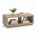Couchtisch Eiche-Optik Holzwerkstoff rechteckig mit 2 offenen Fächern 120 x 60 x 45 cm