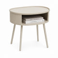 Beistelltisch mit Stauraum Beige MDF rund Ø 50 x 60 cm